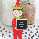 Funny Elf Letter Board Signs