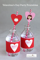 Valentines Day Water Bottle with Printable Heart Tags