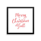 Merry Christmas Y'all 14x14 Framed Poster